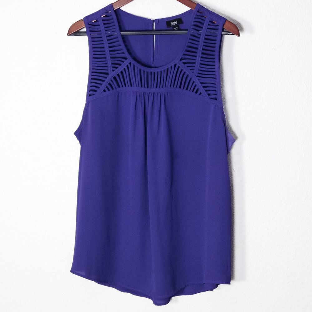 Mossimo Purple Sleeveless Cutout Neckline Top XXL Modern Classic Essential